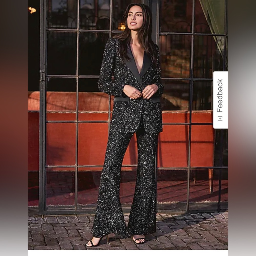 Black sequin suit set- express.